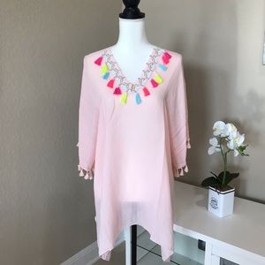 NWT - Tunic Top with Neon Tassels